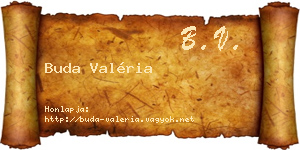 Buda Valéria névjegykártya
